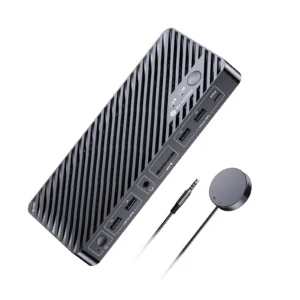 iDock M10 KVM Switch Docking Station for MacBook and PC, Dual 4K HDMI Displays, 1 Laptop + 1 Desktop Switching, High Refresh Rates, 100W Charging, 10-in-1 USB-C Dock