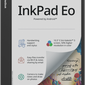 PocketBook InkPad Eo – Premium 10.3-Inch Color E-Ink Note-Taking Device with Stylus & Android 11