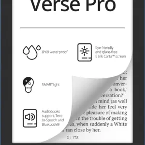 PocketBook Verse Pro – Premium 6-Inch Waterproof E-Ink E-Reader with SMARTlight